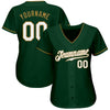 Maxcorners Custom Green White-Old Gold Authentic Baseball Jersey LM2605
