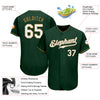 Maxcorners Custom Green White-Old Gold Authentic Baseball Jersey LM2605