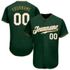 Maxcorners Custom Green White-Old Gold Authentic Baseball Jersey LM2605