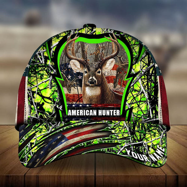 Maxcorners American Hunter US Flag Pattern 3D Multicolor Personalized Cap