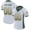 Maxcorners Custom White Green-Gold Drift Fashion Football Jersey LM2605