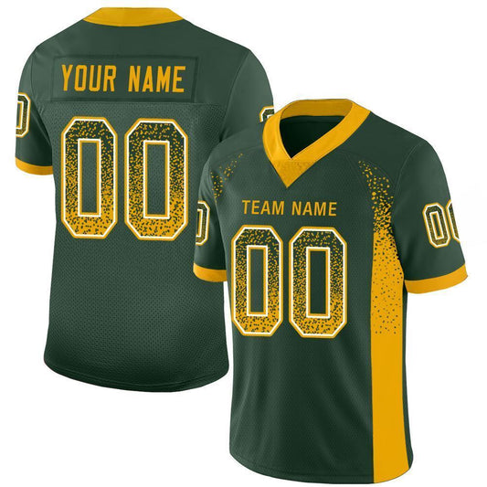Maxcorners Custom Green Gold-White Drift Fashion Football Jersey LM2605