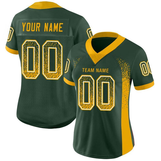 Maxcorners Custom Green Gold-White Drift Fashion Football Jersey LM2605