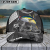 Maxcorners Fishing Gray Camo Sport Pattern Personalized Name 3D Cap (11 Breeds)