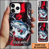 Maxcorners Fishing Red Black Abstract Lightning Splash Personalized Name Phone Case (10 Fish Species)