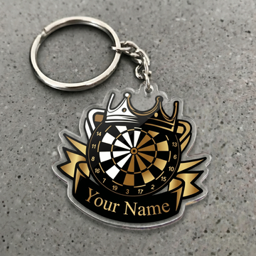 Maxcorners Royal Gold Darts Personalized Name Keychain