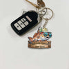 Maxcorners Red Fish Fishing Funny Fishing Hat Cartoon Rustic Style Personalized Name Keychain
