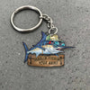 Maxcorners Marlin Fishing Funny Fishing Hat Cartoon Rustic Style Personalized Name Keychain