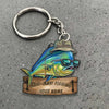 Maxcorners Mahi-mahi Fishing Funny Fishing Hat Cartoon Rustic Style Personalized Name Keychain