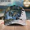 Maxcorners Fishing Hook Fish Scale Personalized Name Classic 3D Cap (12 Breeds)