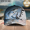Maxcorners Fishing Hook Fish Scale Personalized Name Classic 3D Cap (12 Breeds)
