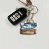Maxcorners Tuna Fishing Funny Fishing Hat Cartoon Rustic Style Personalized Name Keychain