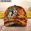 Maxcorners Hunting 3D Orange Camouflage Design Personalized Name 3D Cap (Deer/Moose/Boar/Duck)