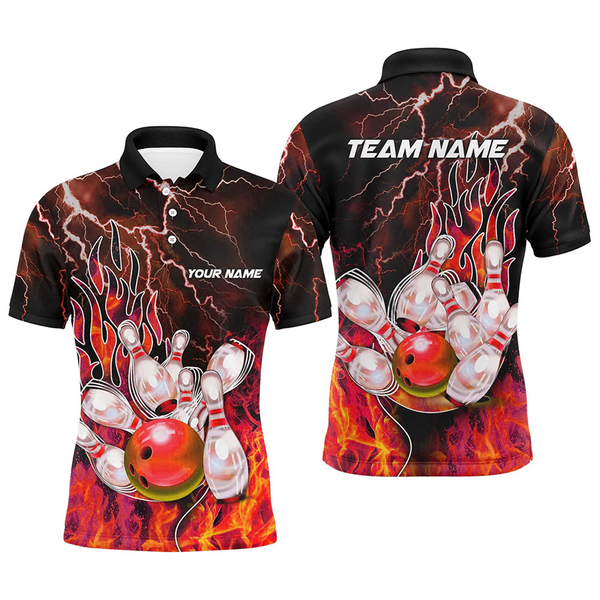 Maxcorners Bowling Thunder And Fire Pro Multicolor Option Customized Name 3D Shirt