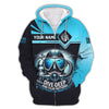 Maxcorners Scuba Diving Custom Name 3D Shirt Dive Deep And Fear Nothing Personalized Gift For Diver Lovers LM2111