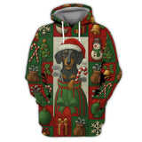 Maxcorners Funny Golf Shirt For Men, Dachshund Golf Shirt For Golfer, Christmas Golf Shirt For Dog Lovers