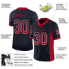 Maxcorners Custom Navy Red-White Drift Fashion Football Jersey LM2605