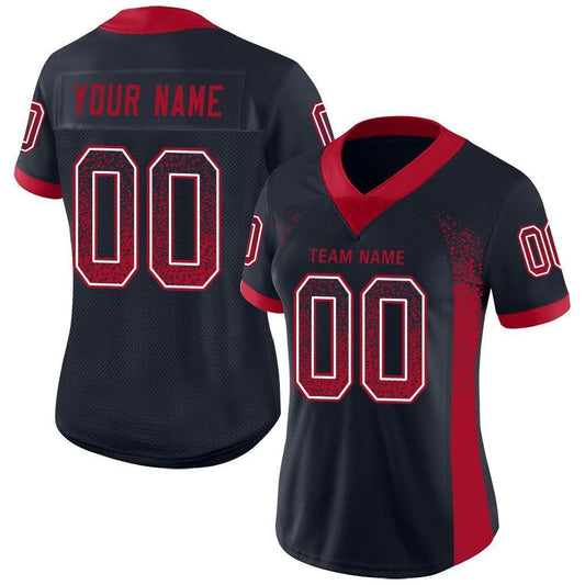 Maxcorners Custom Navy Red-White Drift Fashion Football Jersey LM2605