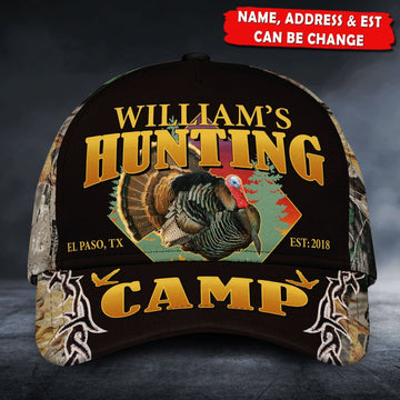Maxcorners Personalized Turkey Hunting Camp Classic Caps, Father's Day Gift For Son Dad Husband LM0402