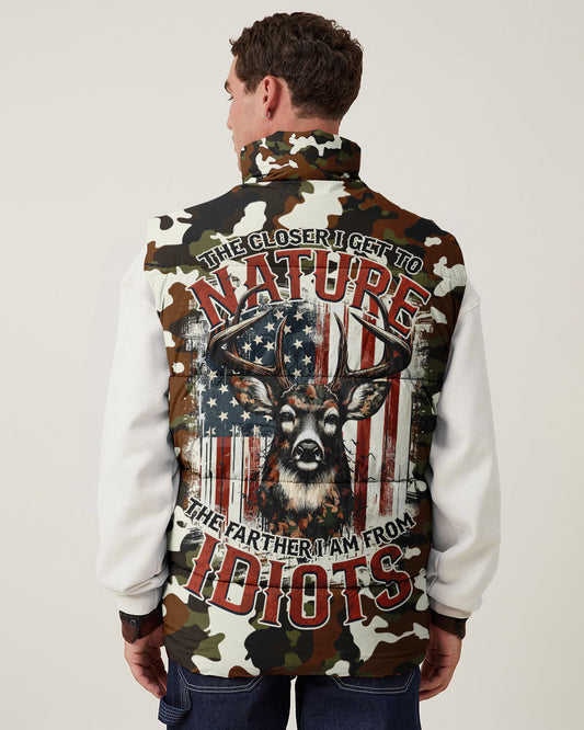 Maxcorners The Closer I Get To Nature Deer Camo Puffer Jacket LM2101