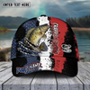 Maxcorners Fishing Paint Scratch American Flag Pattern Sport Pattern Personalized Name 3D Cap (11 Breeds)