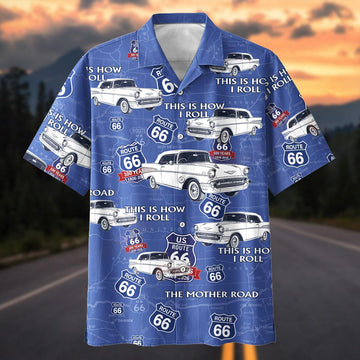 Maxcorners Personalized Car Route 66 Mother Road Classic Chevy Hawaiian Shirt