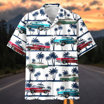 Maxcorners Personalized Car 1950s Classic Car Palm Tree Hawaiian Shirt