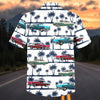 Maxcorners Personalized Car 1950s Classic Car Palm Tree Hawaiian Shirt