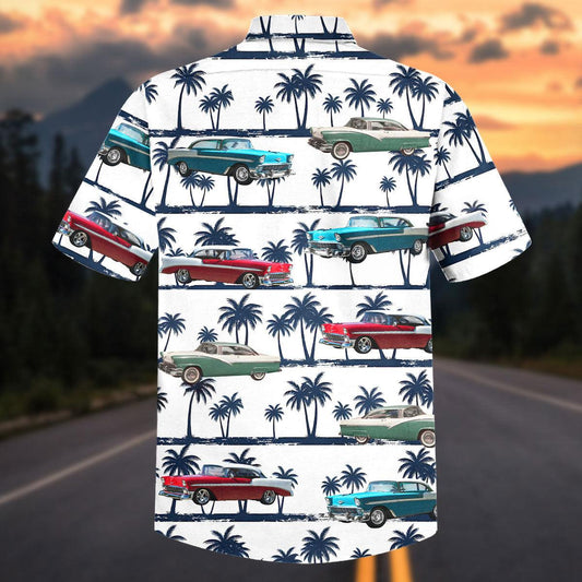 Maxcorners Personalized Car 1950s Classic Car Palm Tree Hawaiian Shirt