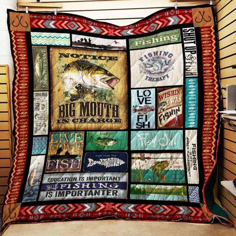 Maxcorners I Love Fishing 3D Quilt - Blanket