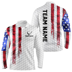 Maxcorners Red, White And Blue Smoke American Flag Men Golf Polo Shirts Custom Patriotic Men And Women White Golf Polo