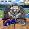 Maxcorners Pickleball Cap Metallic Paddles Ripped Flag Design Multi Options Personalized Name 3D Cap