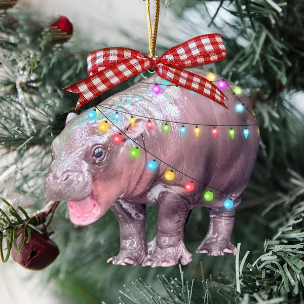 Maxcorners Christmas Hot Sale Cute Baby Hippo Ornament