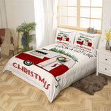 Maxcorners Christmas Camping Comforter Cover, Camper RV Travel Trailer Duvet Cover Bedding Set