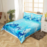 Maxcorners Hunting Animal Handmade Duvet Cover, Watercolor Blue Bohemian Mandala Bedding Set
