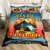 Maxcorners Adventure Traveling Handmade Duvet Cover, Camping Tent Natural Bedding Set