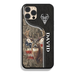 Maxcorners Zipper Deer Hunting Camo Pattern Personalized Name Phone Case LM1012