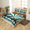 Maxcorners Nature Adventure Duvet Cover, Jungle Tree Mount Lake Boat Bedding Set