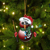 Maxcorners Personalized Billiard Ball Snowman Ornament, Billiard Ball Xmas Ornament, Xmas Car Ornament Decor