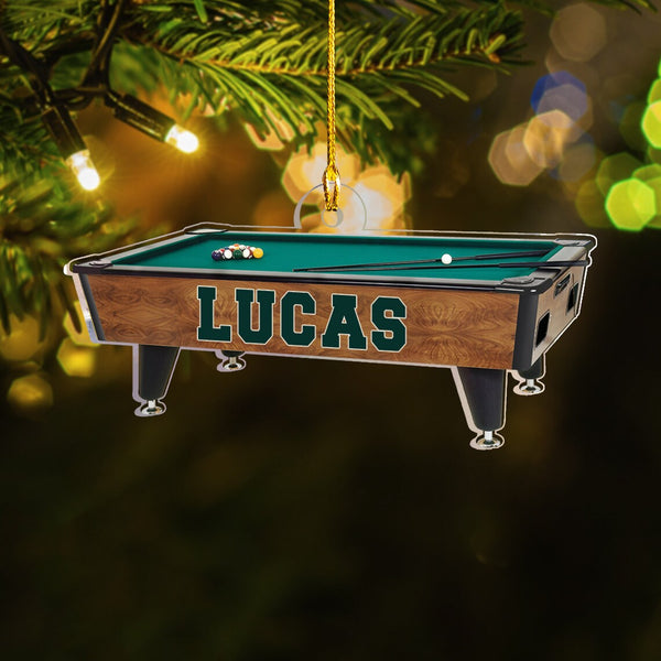 Maxcorners Personalized Billiard Christmas Ornament, Custom Billiard Table Ornament, Pool Ball Racked Ornament, Gifts For Billiard Player