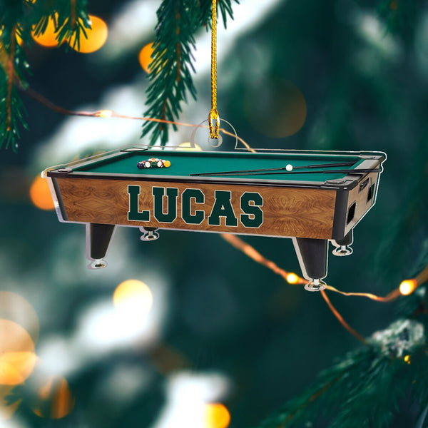Maxcorners Personalized Billiard Christmas Ornament, Custom Billiard Table Ornament, Pool Ball Racked Ornament, Gifts For Billiard Player