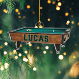 Maxcorners Personalized Name Billiards Ornament,Christmas Gift For Billiards Player