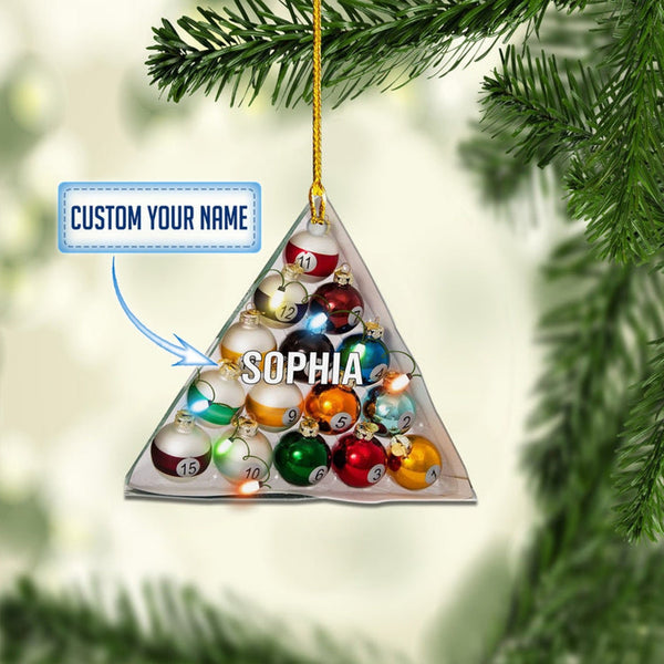 Maxcorners Personalized Billiards Pool Ornament,Gift For Billiard Player