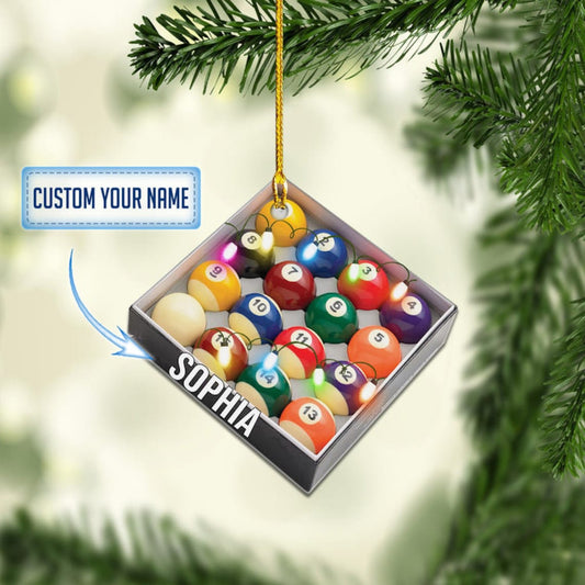 Maxcorners Personalized Billiards Pool Ornament, Billiards Pool Ornament