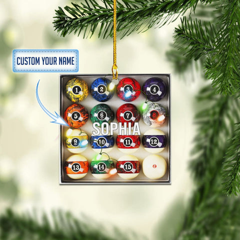 Maxcorners Personalized Billiards Pool Ornament, Billiards Pool Ornament,Gift For Billiard Player