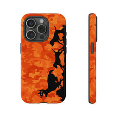 Maxcorners Orange Camo Hounds Chasing Deer Tough Phone Case Full Wrap Phone Case LM0812