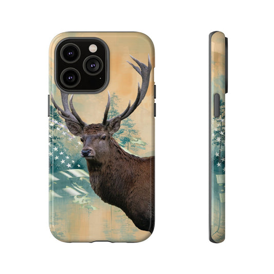 Maxcorners Hunting Elk iPhone Case: Wildlife Phone Cover for Nature Lovers
 Full Wrap Phone Case LM1012