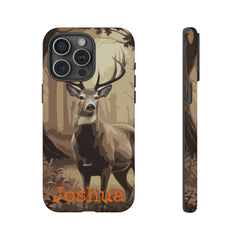 Maxcorners Hunting Personalized (optional) Deer Hunting Phone Case, Deer Hunter Phone Case, Whitetail Buck Phone Case, Deer Hunting Gifts for Men and Dad Full Wrap Phone Case LM1012