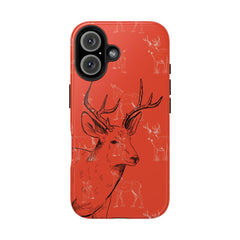 Maxcorners Buck Hunter Phone Case: Orange Whitetail Deer Pattern, Protective Cover Full Wrap Phone Case LM0812