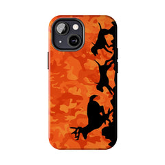 Maxcorners Orange Camo Hounds Chasing Deer Tough Phone Case Full Wrap Phone Case LM0812